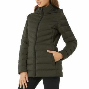 NWT 32 Degrees Power Stretch Hooded Jacket Puffer Neutral Olive